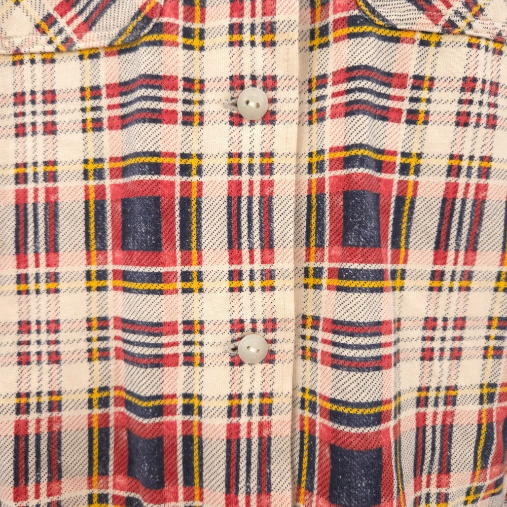 RRL Double Ralph Lauren Plaid-print jersey camp Shirt Womens 3 (US6) NWT $295 - Picture 5 of 13